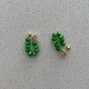 Green beaded earrings